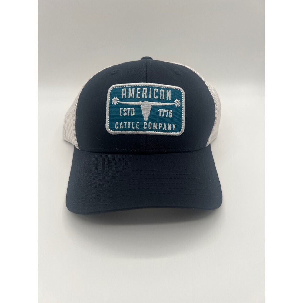 Rural Cloth American Cattle Company Trucker Hat Navy Blue White Snapback Cap